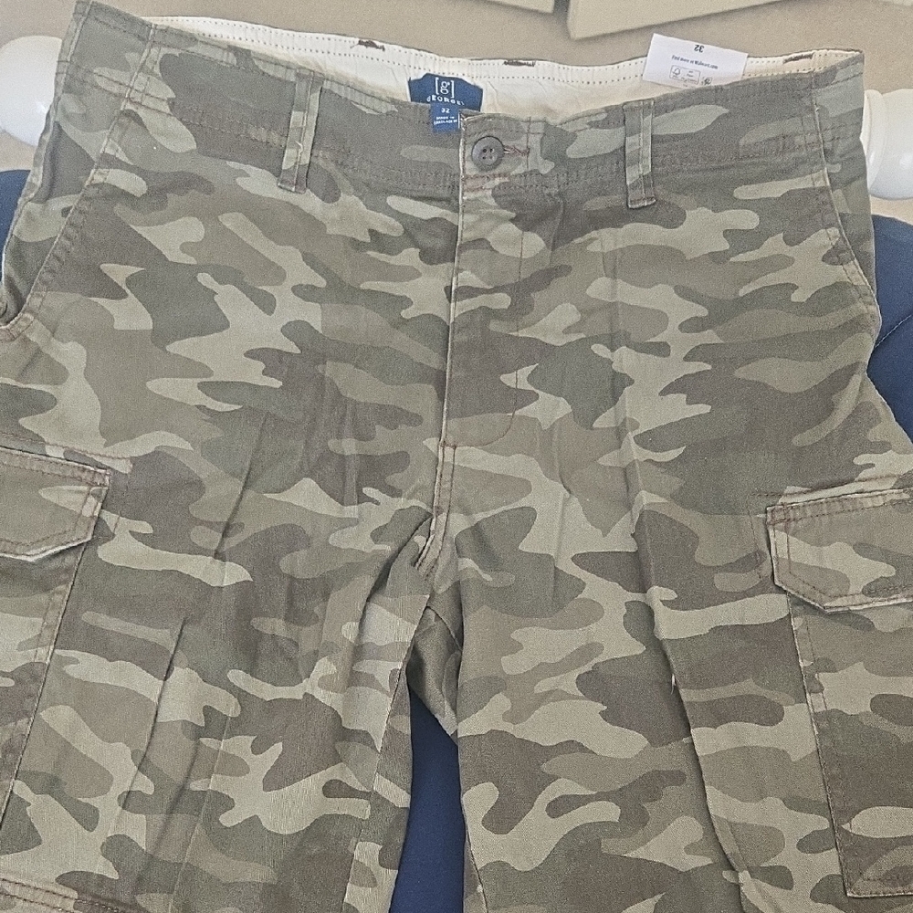 George Men's Green Camouflage Cargo Pants